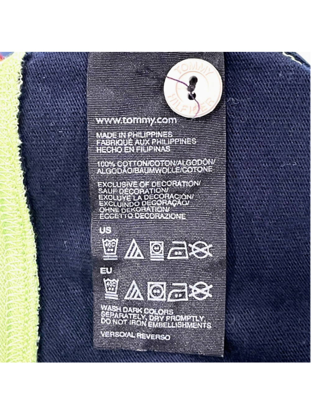 Tommy Hilfiger Boys Size Large Polo Shirt Striped Embroidered Rugby Y2K #8 - Picture 10 of 15